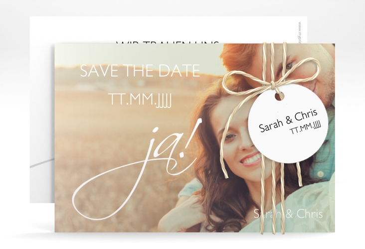 Save the Date-Karte Hochzeit Clarity A6 Karte quer weiss