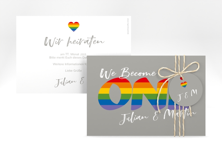 Save the Date-Karte Pride A6 Karte quer bunt