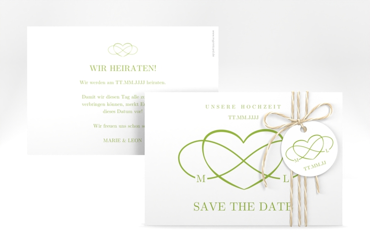 Save the Date-Karte Infinity A6 Karte quer gruen