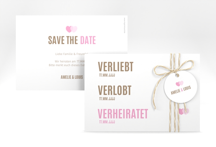 Save the Date-Karte Couple A6 Karte quer hochglanz