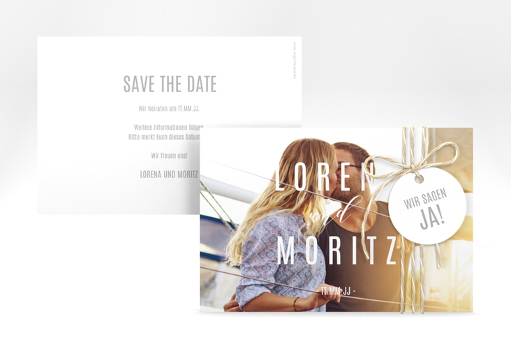 Save the Date-Karte Memory A6 Karte quer weiss hochglanz