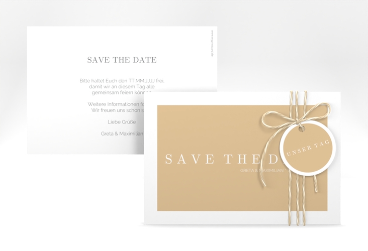 Save the Date-Karte Simply A6 Karte quer beige