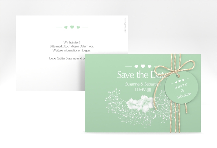 Save the Date-Karte Hochzeit Jena A6 Karte quer mint