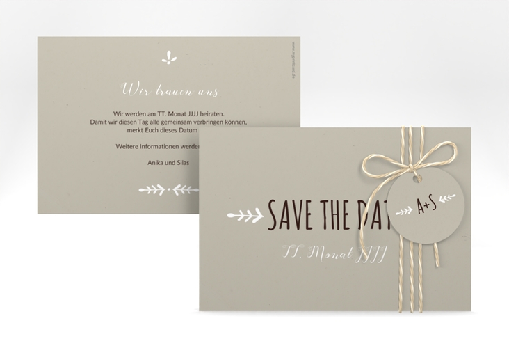 Save the Date-Karte Hochzeit Eden A6 Karte quer weiss