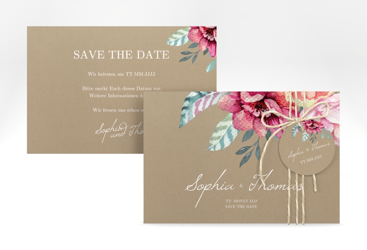 Save the Date-Karte Blooming A6 Karte quer