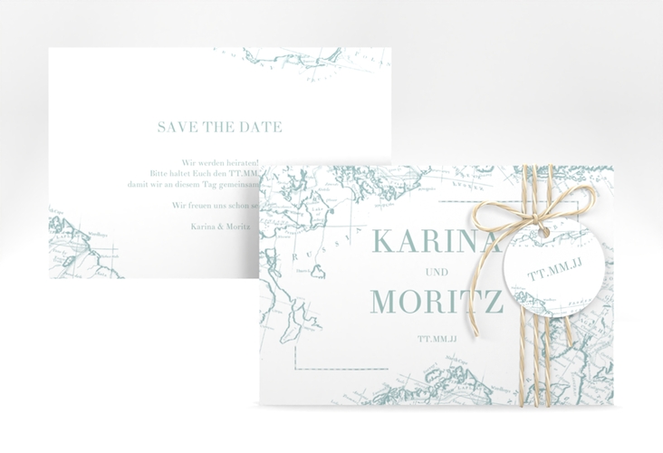 Save the Date-Karte Voyage A6 Karte quer mint