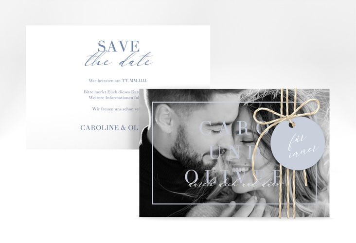 Save the Date-Karte Moment A6 Karte quer blau