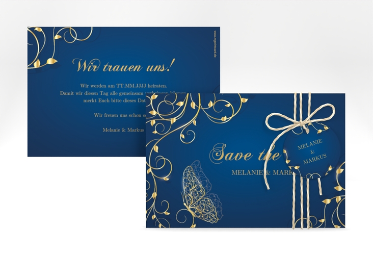 Save the Date-Karte Eternity A6 Karte quer blau