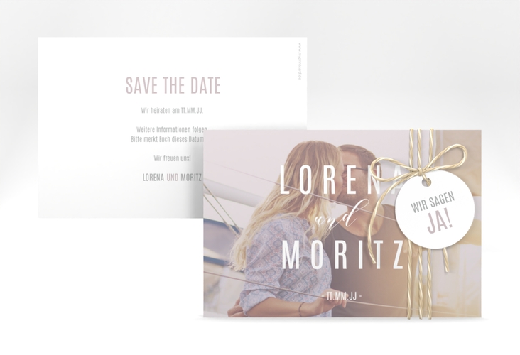 Save the Date-Karte Memory A6 Karte quer grau