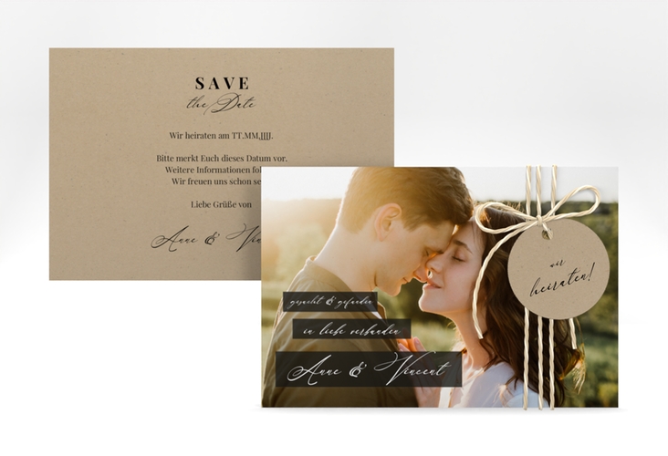 Save the Date-Karte Augenblick A6 Karte quer beige