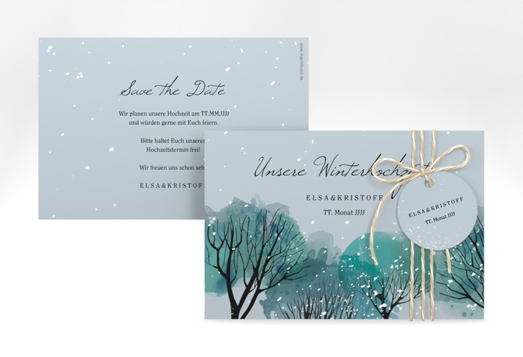 Save the Date-Karte Winterhochzeit A6 Karte quer