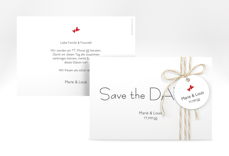 Save the Date-Karte Hochzeit Twohearts A6 Karte quer