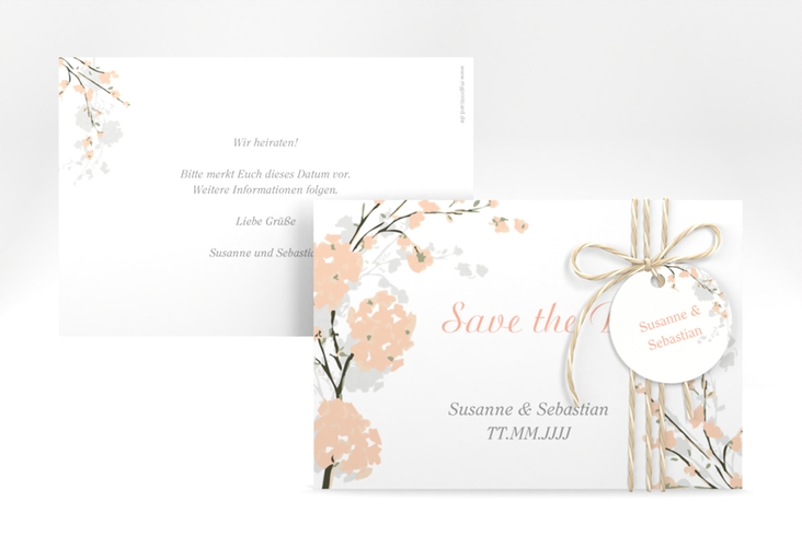 Save the Date-Karte Hochzeit Salerno A6 Karte quer apricot