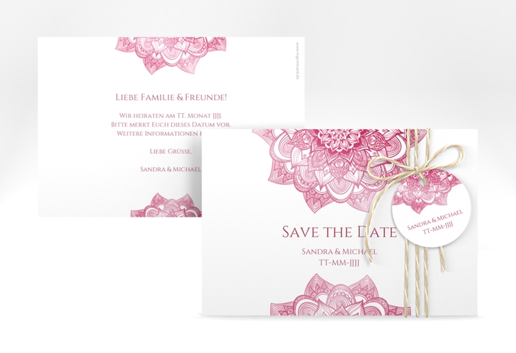 Save the Date-Karte Hochzeit Delight A6 Karte quer pink