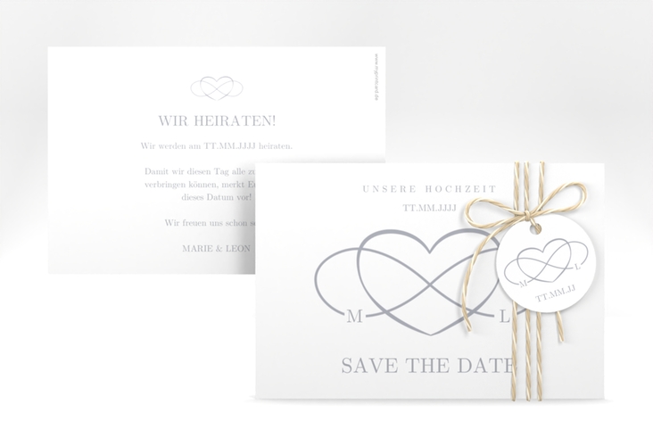 Save the Date-Karte Infinity A6 Karte quer grau