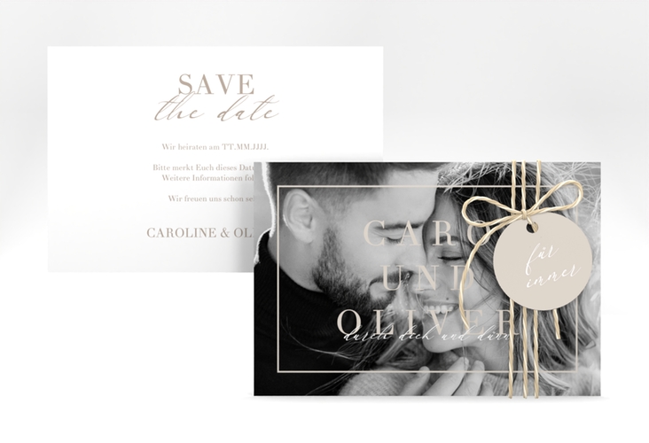 Save the Date-Karte Moment A6 Karte quer beige hochglanz