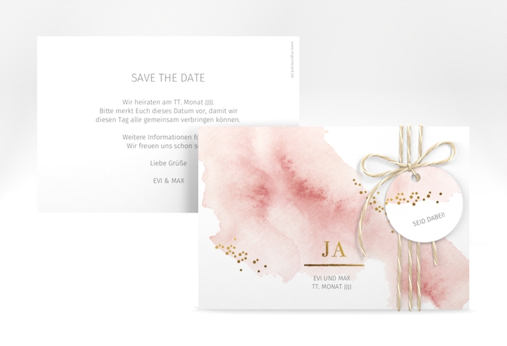 Save the Date-Karte Pastell A6 Karte quer