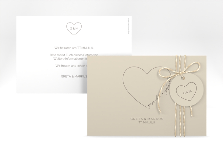 Save the Date-Karte Lebenstraum A6 Karte quer beige