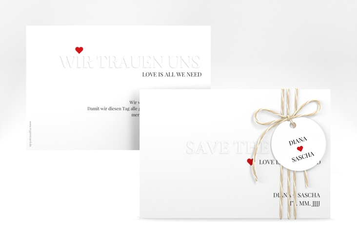 Save the Date-Karte Embossing A6 Karte quer