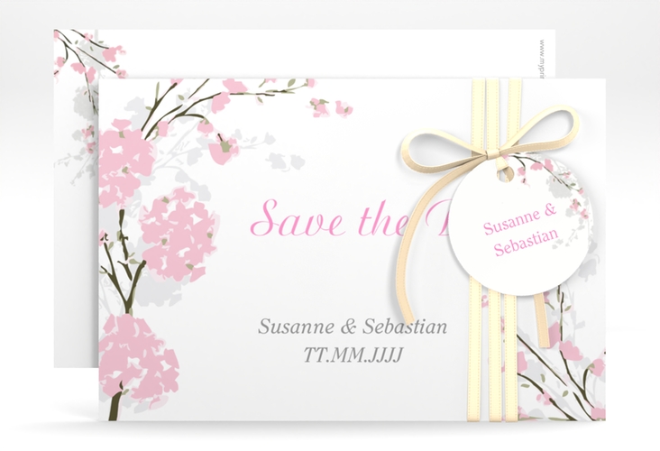 Save the Date-Karte Hochzeit Salerno A6 Karte quer rosa