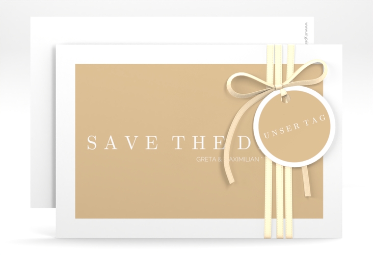 Save the Date-Karte Simply A6 Karte quer beige