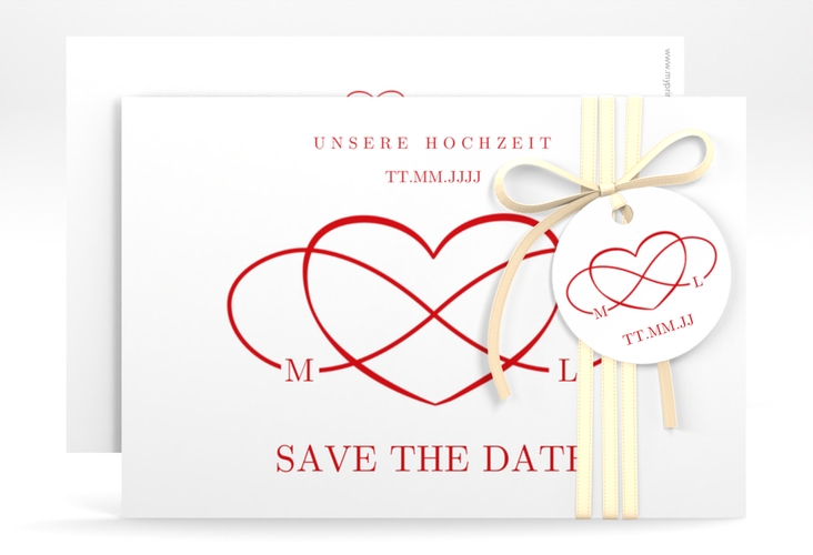 Save the Date-Karte Infinity A6 Karte quer rot