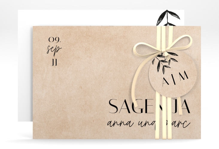 Save the Date-Karte Liebesschwur A6 Karte quer apricot