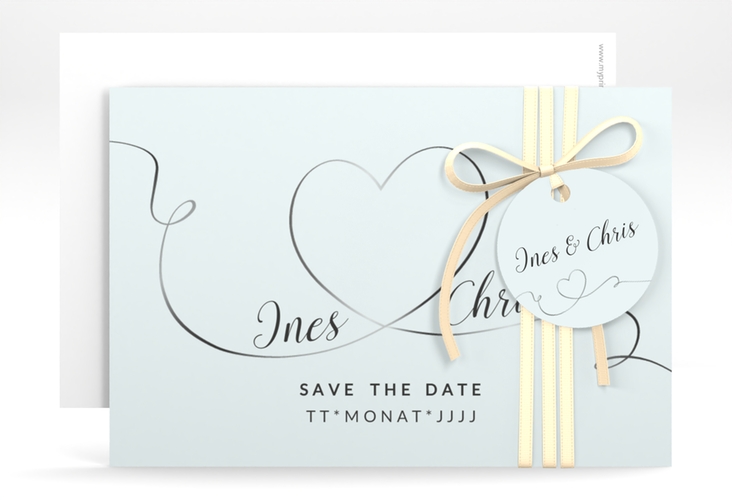 Save the Date-Karte Hochzeit Dolce A6 Karte quer tuerkis