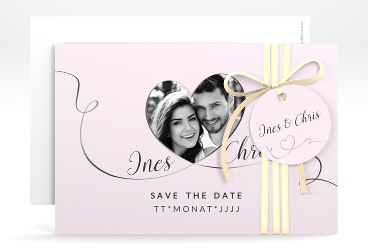 Save the Date-Karte Hochzeit Dolce A6 Karte quer rosa