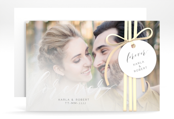 Save the Date-Karte Promise A6 Karte quer weiss hochglanz