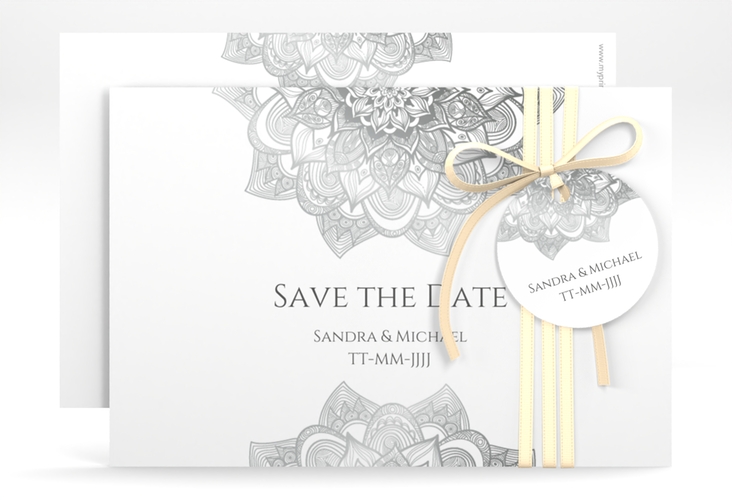 Save the Date-Karte Hochzeit Delight A6 Karte quer grau