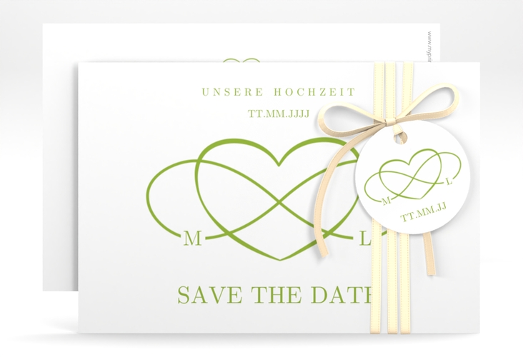 Save the Date-Karte Infinity A6 Karte quer gruen