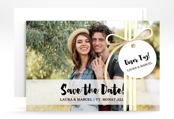 Save the Date-Karte Mirage A6 Karte quer weiss