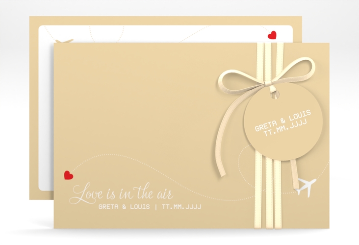 Save the Date-Karte Weddingpass A6 Karte quer beige