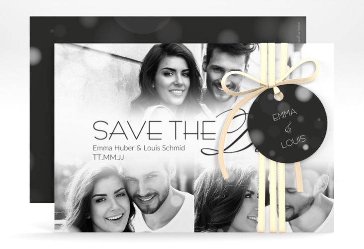 Save the Date-Karte Bokeh A6 Karte quer