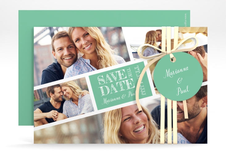 Save the Date-Karte Rise A6 Karte quer mint