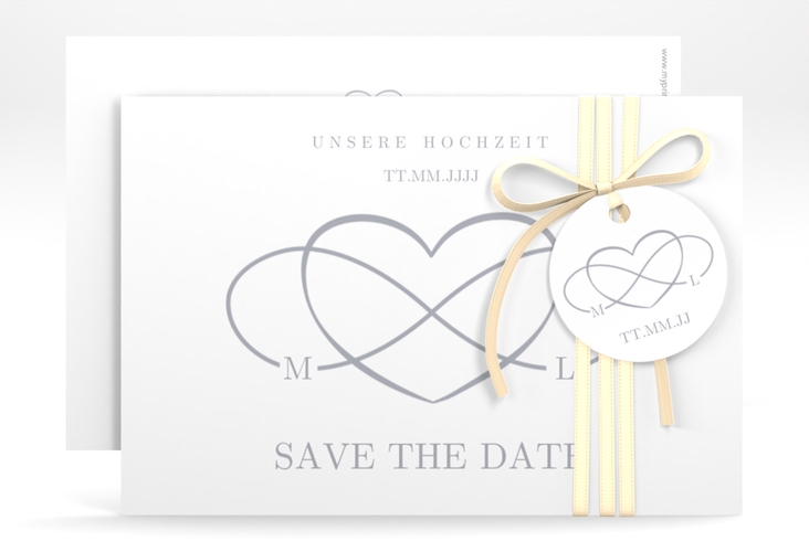 Save the Date-Karte Infinity A6 Karte quer grau