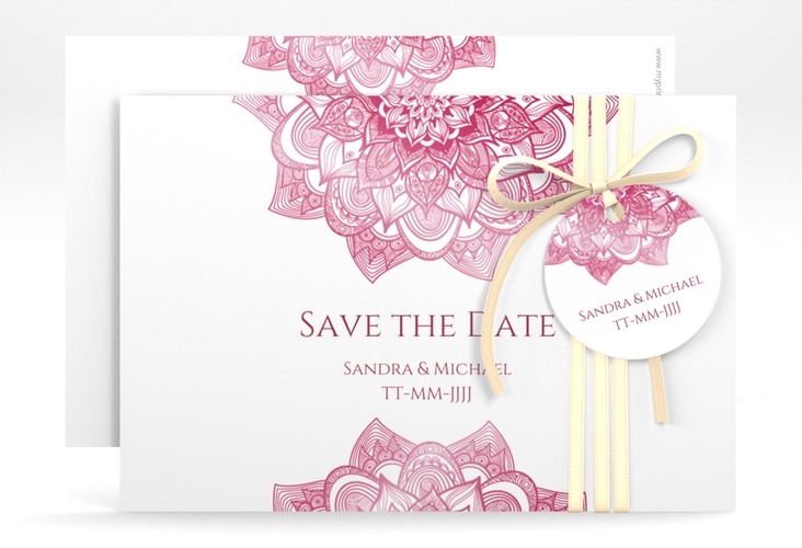 Save the Date-Karte Hochzeit Delight A6 Karte quer pink