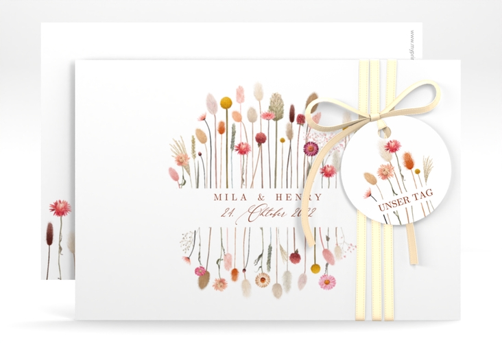 Save the Date-Karte Driedflower A6 Karte quer weiss