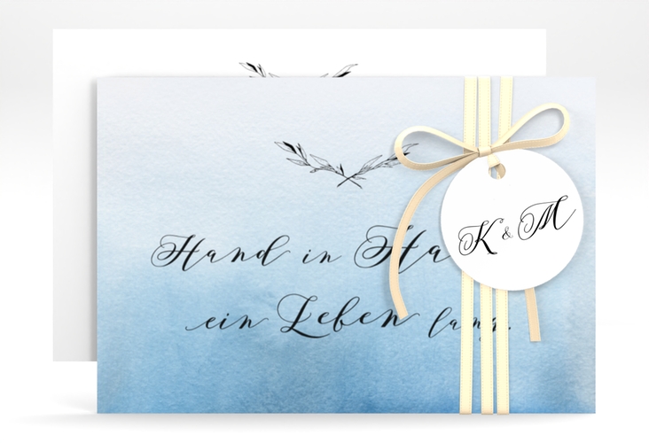 Save the Date-Karte Divine A6 Karte quer blau hochglanz