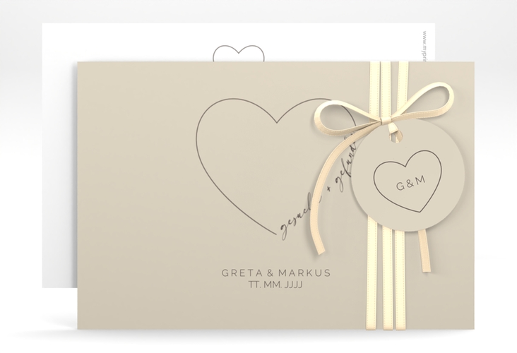 Save the Date-Karte Lebenstraum A6 Karte quer beige