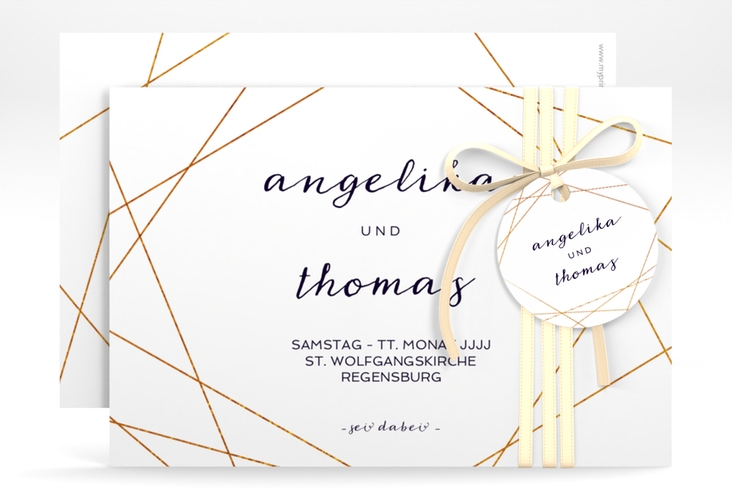 Save the Date-Karte Asymmetry A6 Karte quer weiss hochglanz