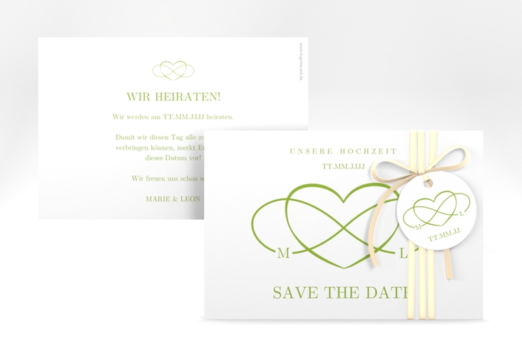 Save the Date-Karte Infinity A6 Karte quer gruen