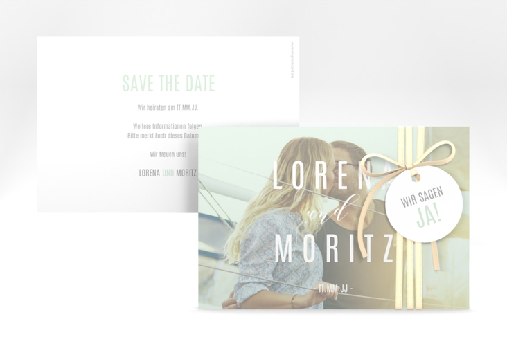 Save the Date-Karte Memory A6 Karte quer mint hochglanz