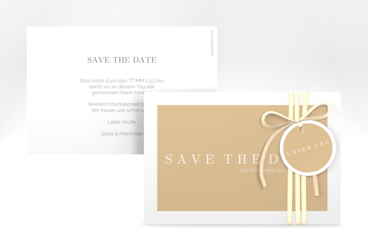 Save the Date-Karte Simply A6 Karte quer beige