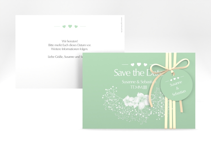 Save the Date-Karte Hochzeit Jena A6 Karte quer mint