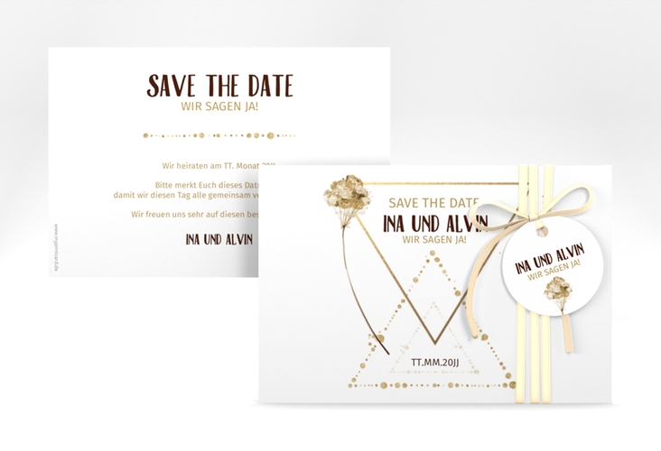 Save the Date-Karte Triangle A6 Karte quer weiss