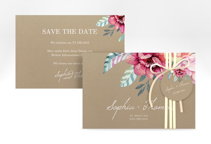 Save the Date-Karte Blooming A6 Karte quer