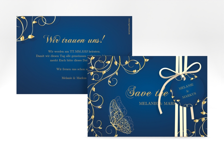 Save the Date-Karte Eternity A6 Karte quer blau