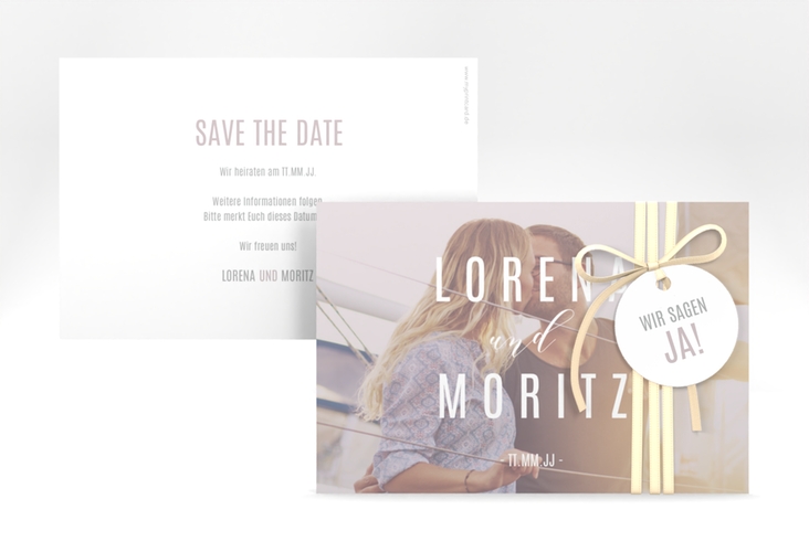 Save the Date-Karte Memory A6 Karte quer grau